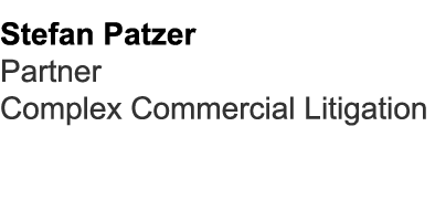 Stefan Patzer Partner Complex Commercial Litigation