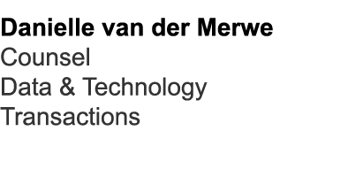 Danielle van der Merwe Counsel Data & Technology Transactions