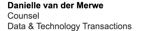 Danielle van der Merwe Counsel Data & Technology Transactions
