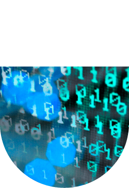 Fibre optic data containing a computer virus hitting a laptop screen.