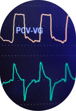 Ventilation of the lungs with oxygen. COVID-19 and coronavirus identification. Pneumonia diagnosting. Pandemic.