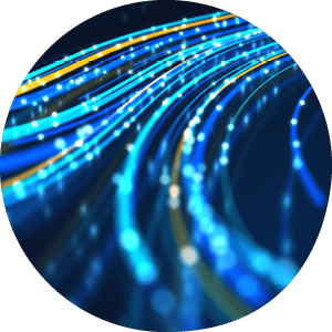 Close up of network data flowing on black background.