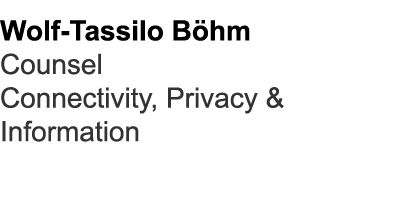 Wolf Tassilo B hm Counsel Connectivity, Privacy & Information