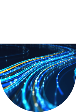 Close up of network data flowing on black background.