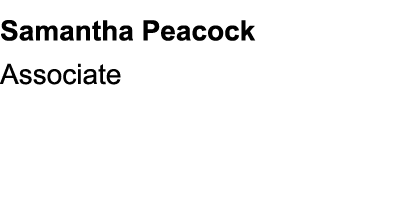 Samantha Peacock Associate