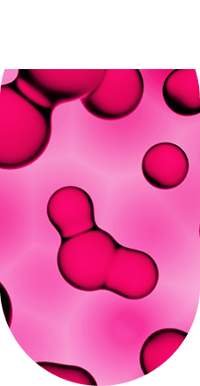 Pink molecules. 3D drops pattern. Beauty background. Cosmetic products for makeup and skin care. Cosmetology.