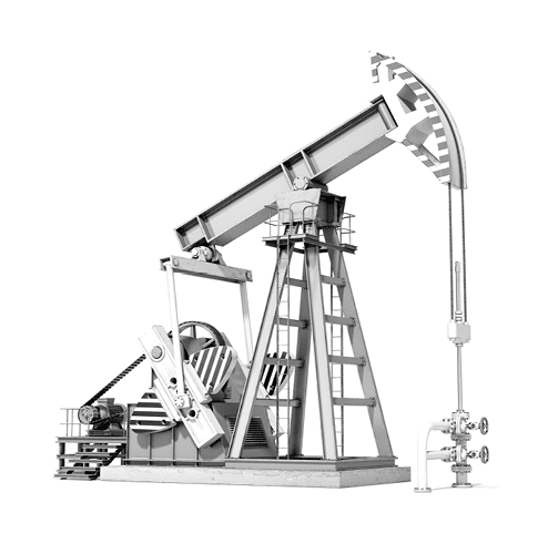 Oil pump jack isolated on white background. 3d illustration