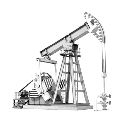 Oil pump jack isolated on white background. 3d illustration