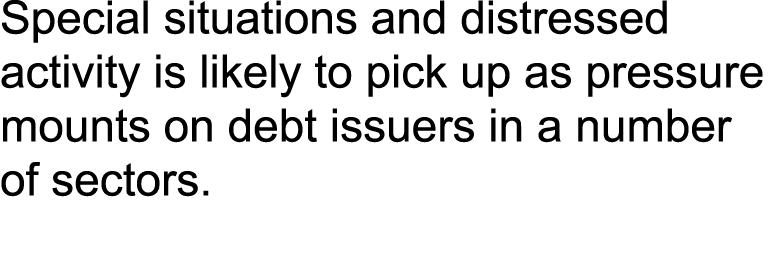 Special situations and distressed activity is likely to pick up as pressure mounts on debt issuers in a number of sec...