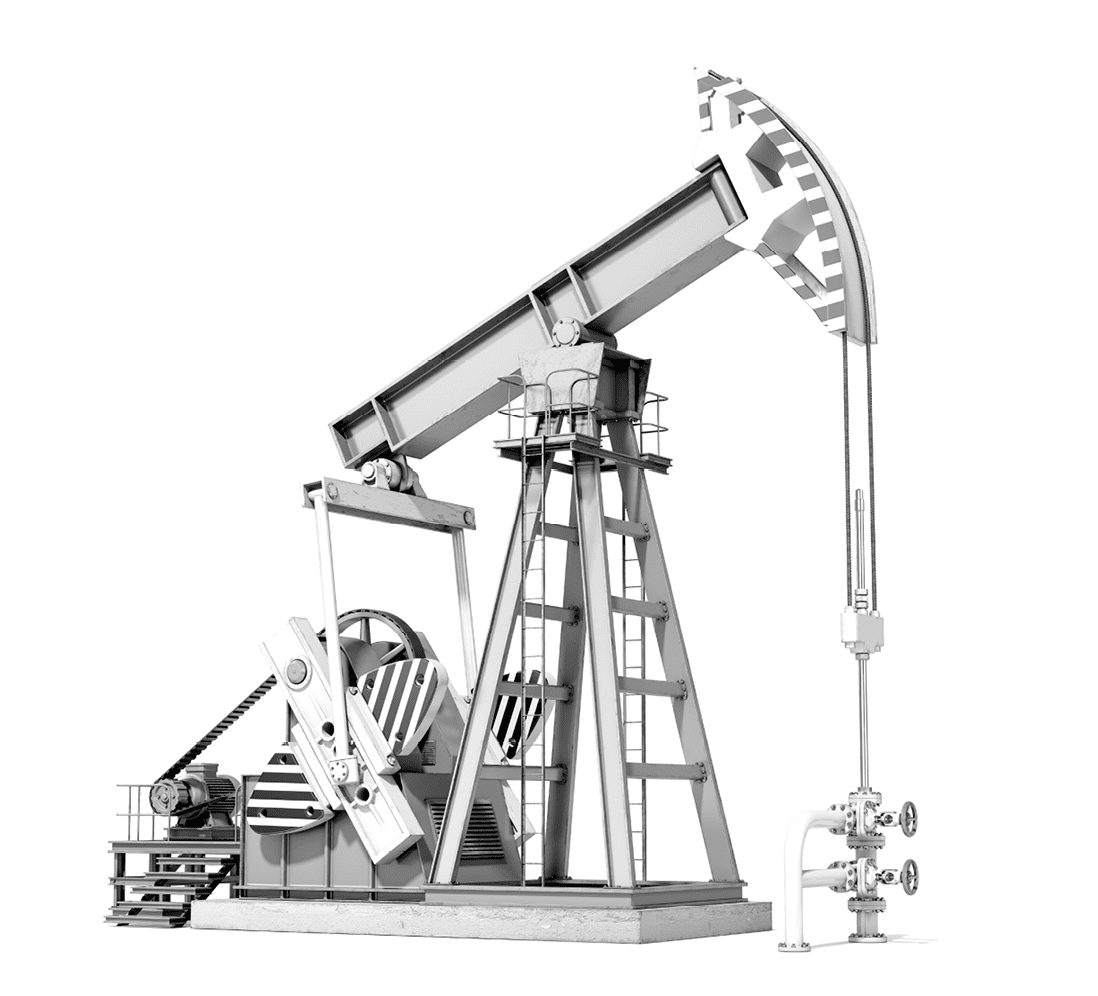Oil pump jack isolated on white background. 3d illustration