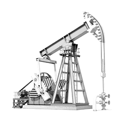 Oil pump jack isolated on white background. 3d illustration
