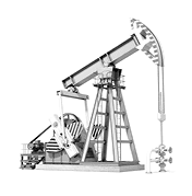 Oil pump jack isolated on white background. 3d illustration