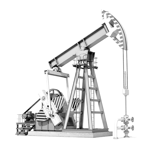 Oil pump jack isolated on white background. 3d illustration