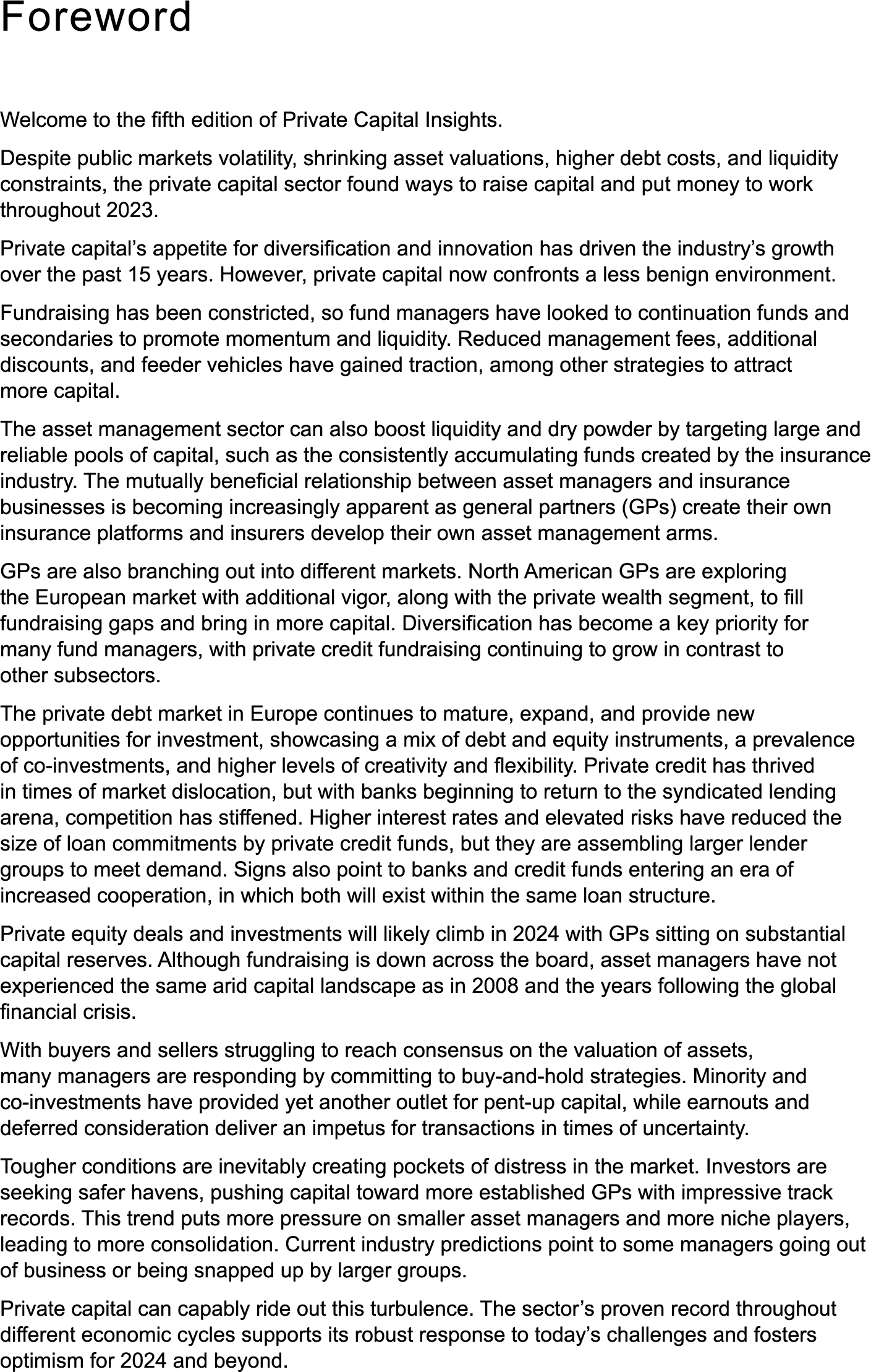 Private Capital Insights