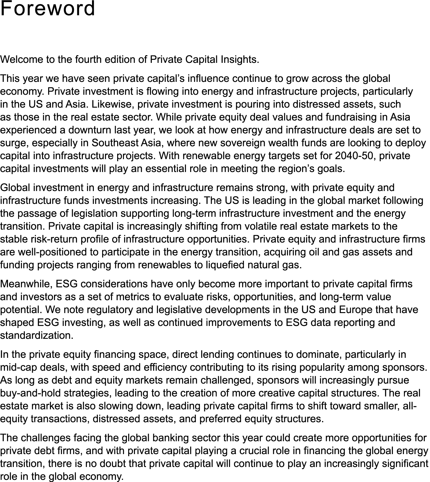 Private Capital Insights