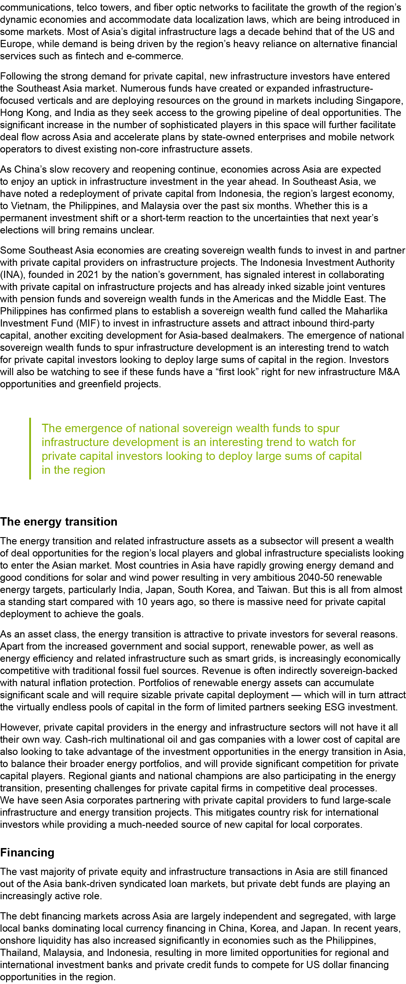 communications, telco towers, and fiber optic networks to facilitate the growth of the region’s dynamic economies and...