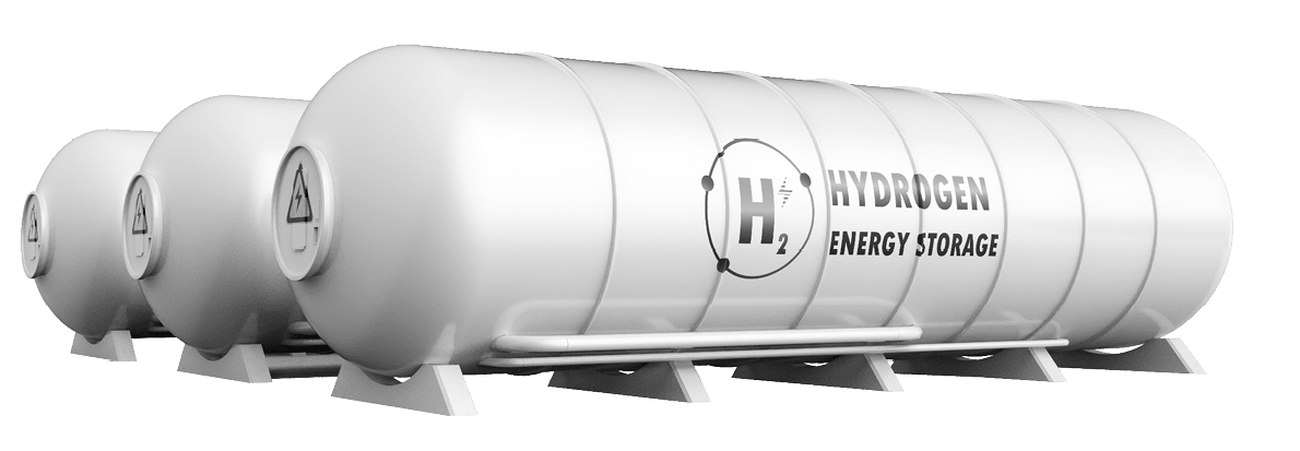 3d rendering energy storage system or battery container unit with hydrogen power in tank
