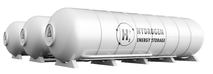 3d rendering energy storage system or battery container unit with hydrogen power in tank