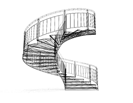 Stairs realistic illustration. Abstract architecture. 3D rendering