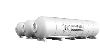 3d rendering energy storage system or battery container unit with hydrogen power in tank