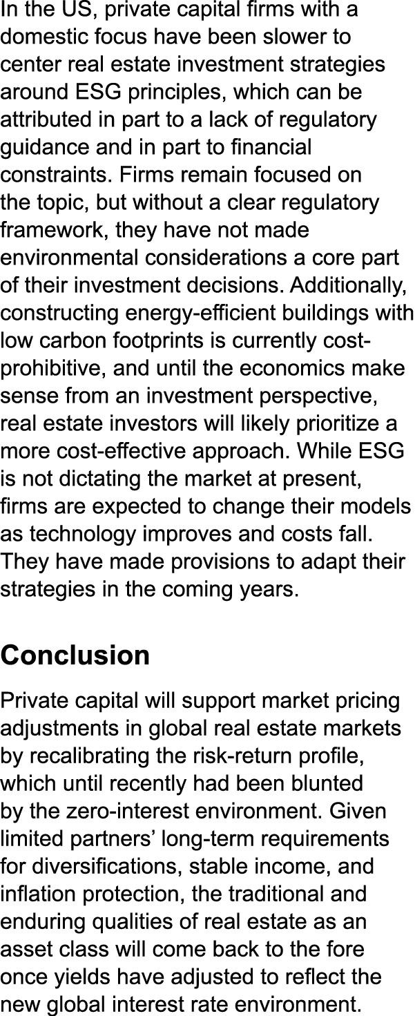 In the US, private capital firms with a domestic focus have been slower to center real estate investment strategies a...