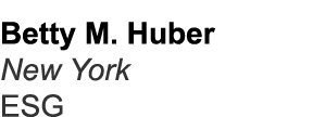 Betty M. Huber New York ESG