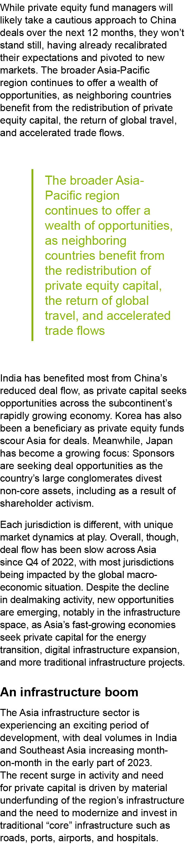 While private equity fund managers will likely take a cautious approach to China deals over the next 12 months, they ...