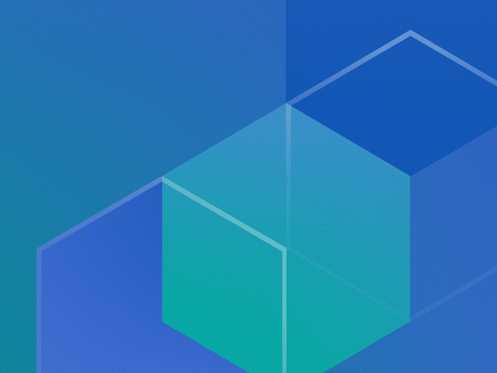 A blue and white geometric design. Description generated by AI