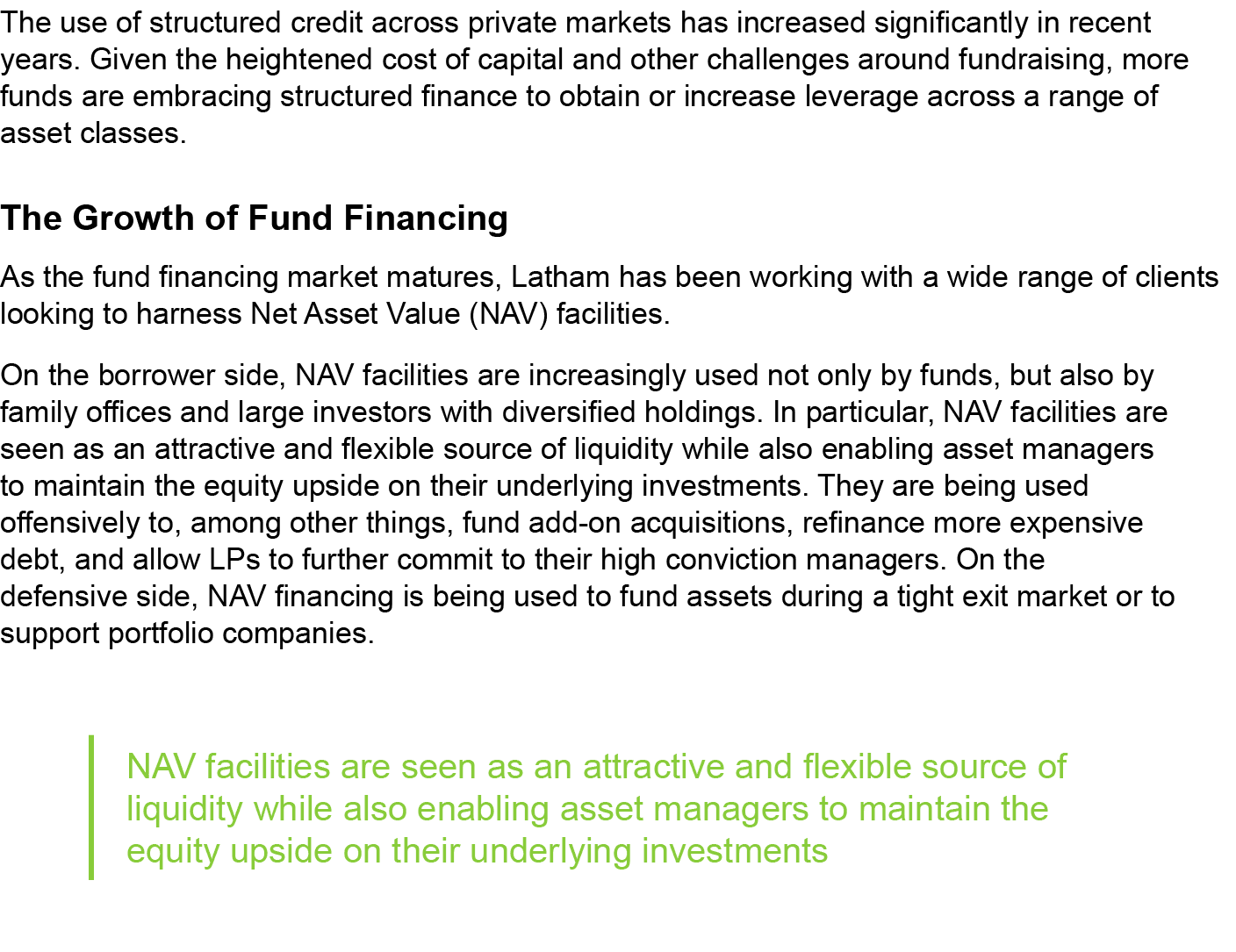 The use of structured credit across private markets has increased significantly in recent years. Given the heightened...