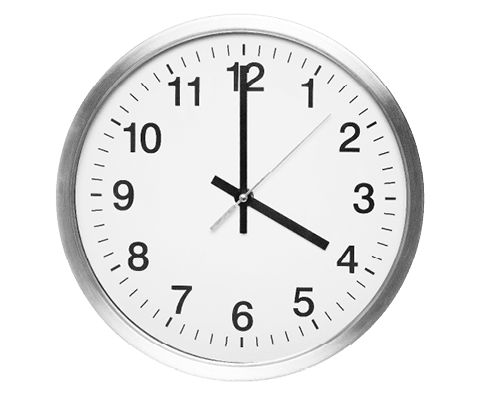 four o'clock on quartz clock.