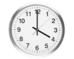 four o'clock on quartz clock.