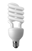 LED light emitting diode energy saving light bulb, economical lightbulb, isolated on transparent background, 3d vector realistic illustration. Energy saving and ecology themes design
