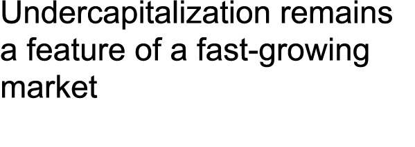 Undercapitalization remains a feature of a fast growing market