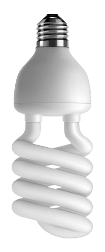 LED light emitting diode energy saving light bulb, economical lightbulb, isolated on transparent background, 3d vector realistic illustration. Energy saving and ecology themes design